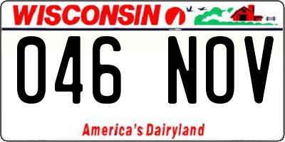 WI license plate 046NOV