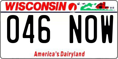 WI license plate 046NOW