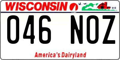 WI license plate 046NOZ