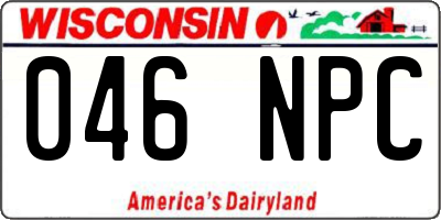 WI license plate 046NPC