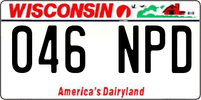 WI license plate 046NPD