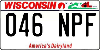 WI license plate 046NPF