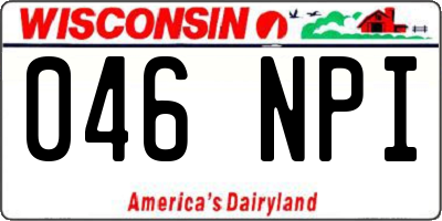 WI license plate 046NPI
