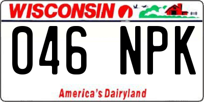 WI license plate 046NPK