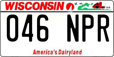 WI license plate 046NPR