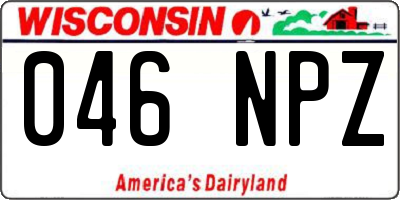 WI license plate 046NPZ