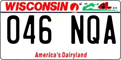 WI license plate 046NQA