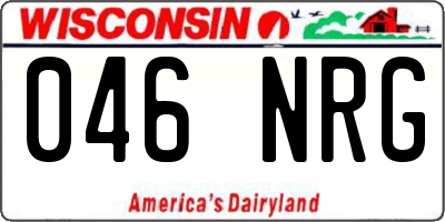 WI license plate 046NRG