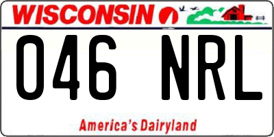 WI license plate 046NRL