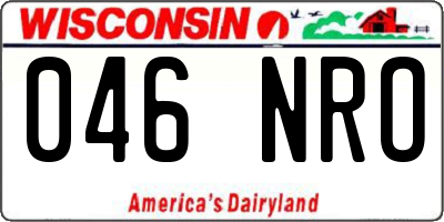 WI license plate 046NRO
