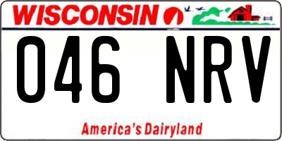 WI license plate 046NRV