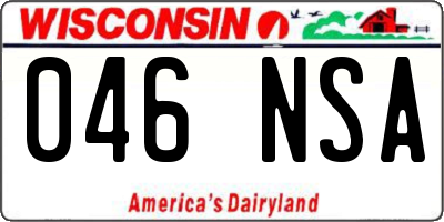 WI license plate 046NSA