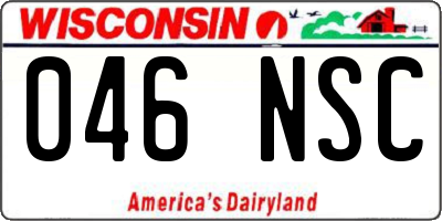 WI license plate 046NSC