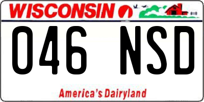 WI license plate 046NSD