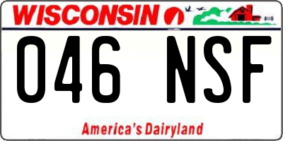 WI license plate 046NSF