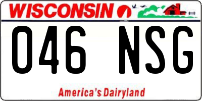 WI license plate 046NSG