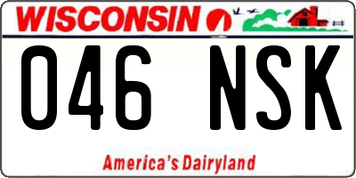 WI license plate 046NSK