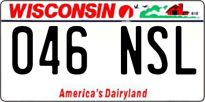 WI license plate 046NSL