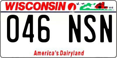 WI license plate 046NSN