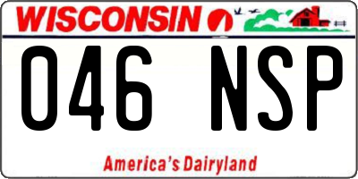 WI license plate 046NSP