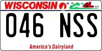 WI license plate 046NSS
