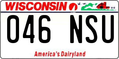 WI license plate 046NSU