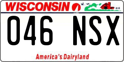 WI license plate 046NSX