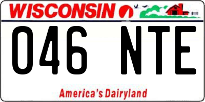 WI license plate 046NTE