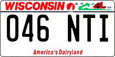 WI license plate 046NTI