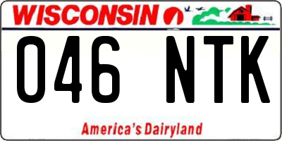 WI license plate 046NTK