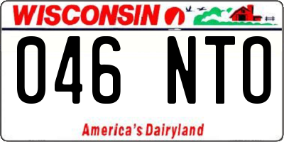 WI license plate 046NTO