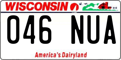 WI license plate 046NUA
