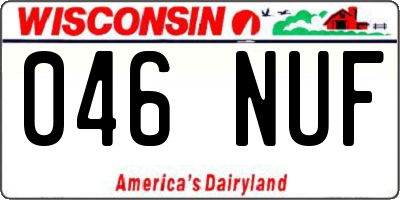 WI license plate 046NUF