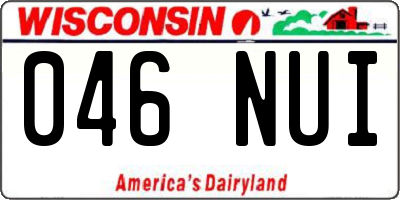 WI license plate 046NUI