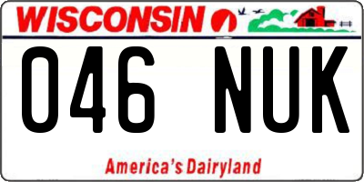 WI license plate 046NUK