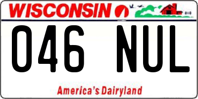 WI license plate 046NUL