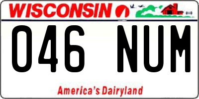 WI license plate 046NUM