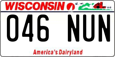 WI license plate 046NUN