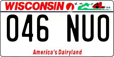 WI license plate 046NUO