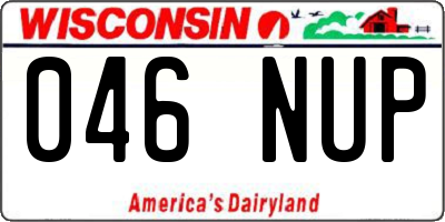 WI license plate 046NUP