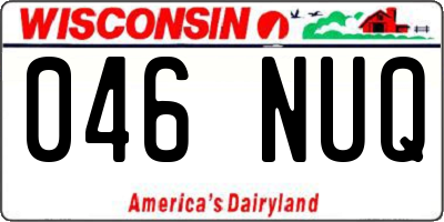 WI license plate 046NUQ
