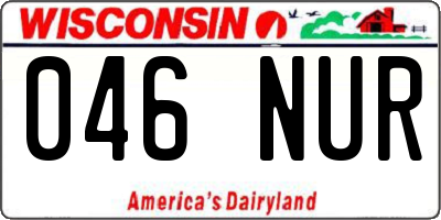 WI license plate 046NUR
