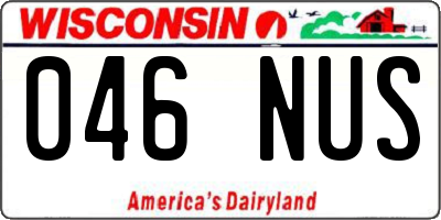 WI license plate 046NUS