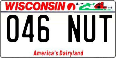 WI license plate 046NUT