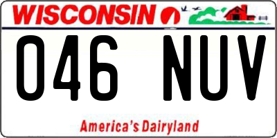 WI license plate 046NUV