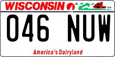 WI license plate 046NUW
