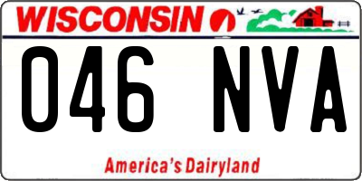 WI license plate 046NVA