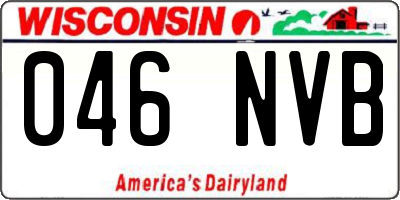 WI license plate 046NVB