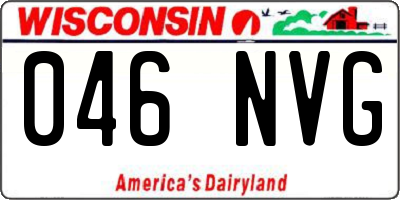 WI license plate 046NVG