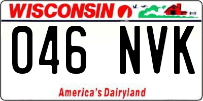 WI license plate 046NVK
